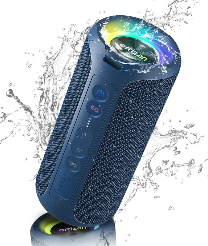 Ortizan Bluetooth Speaker, IPX7 Waterproof, Portable Speakers with HD Sound, Deep Bass, RGB Lights (Notice: X8 Pro Navy and X8 Pro Blue Cannot be paired via TWS Due to Different Bluetooth Versions)