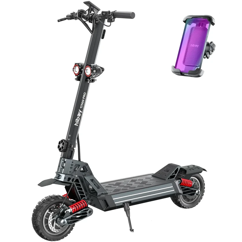 Hiboy Titan PRO Electric Scooter, 2400W Peak Dual-Motor, 31 MPH, Up to 80 Miles, 10" All-Terrain Tires, Dual Suspension & Dual Hydraulic Brakes, Electric Scooter Adults with Phone Holder