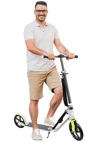 Adult Scooter - Folding, Adjustable Height, Big Wheels, Lightweight All-Aluminum Frame | Suitable for Teens 12+ | 300lbs Weight Limit