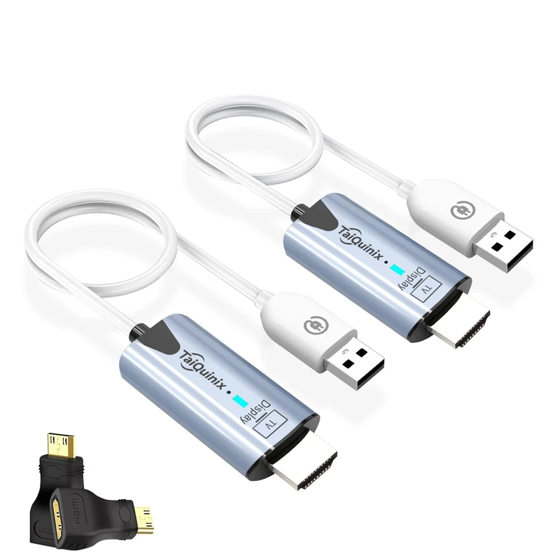 2025 Upgraded Wireless HDMI Transmitter and Receiver, 165FT/50M 4K Decode 1080P Output, Plug & Play Portable 2.4G/5G Wireless HDMI Extender Kit for Desktop,PC,TV Box, PS5/4 to TV/Monitor/Projector.