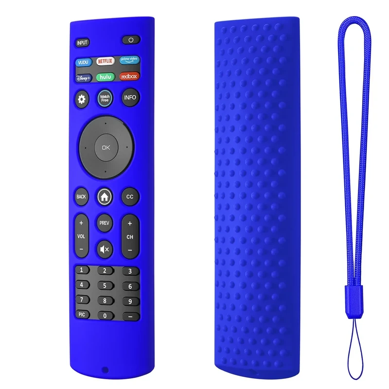 Silicone Case Cover for Vizio XRT140 Remote Silicone Remote Cover for XRT140 Vizio Smart TV Remote Control Shockproof Sleeve with Lanyard (Blue)