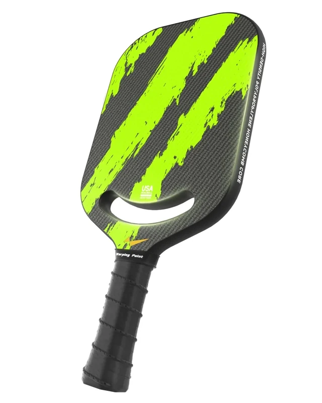 Warping Point Ascent Pickleball Paddles | Carbon Fiber Pickleball Racket with Aero Throat | Textured Grit Surface | 20mm Hexa Polymer Core | USAPA Approved | Designed for Control & Spin | Green