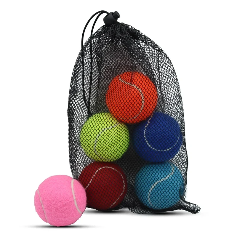 SHYUJAJIE Tennis Balls, 6 Pack Training Tennis Balls,High Elasticity Practice Balls for Beginner, Playing Balls for Dogs (Rainbow)