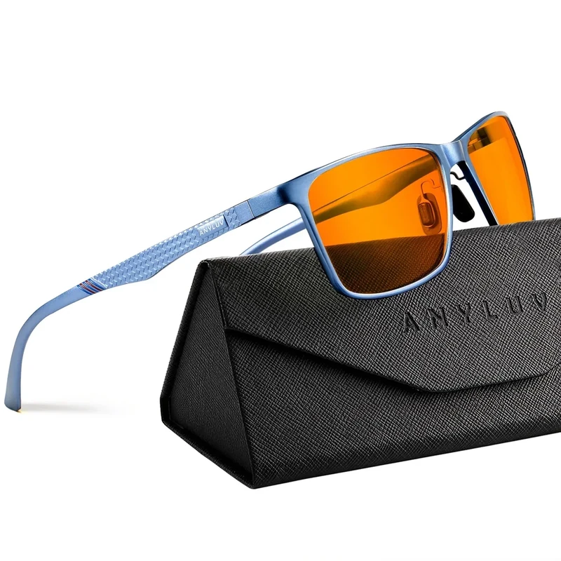 ANYLUV Blue Light Glasses - 99% Block, AL-MG Alloy, Gaming Eye Relief