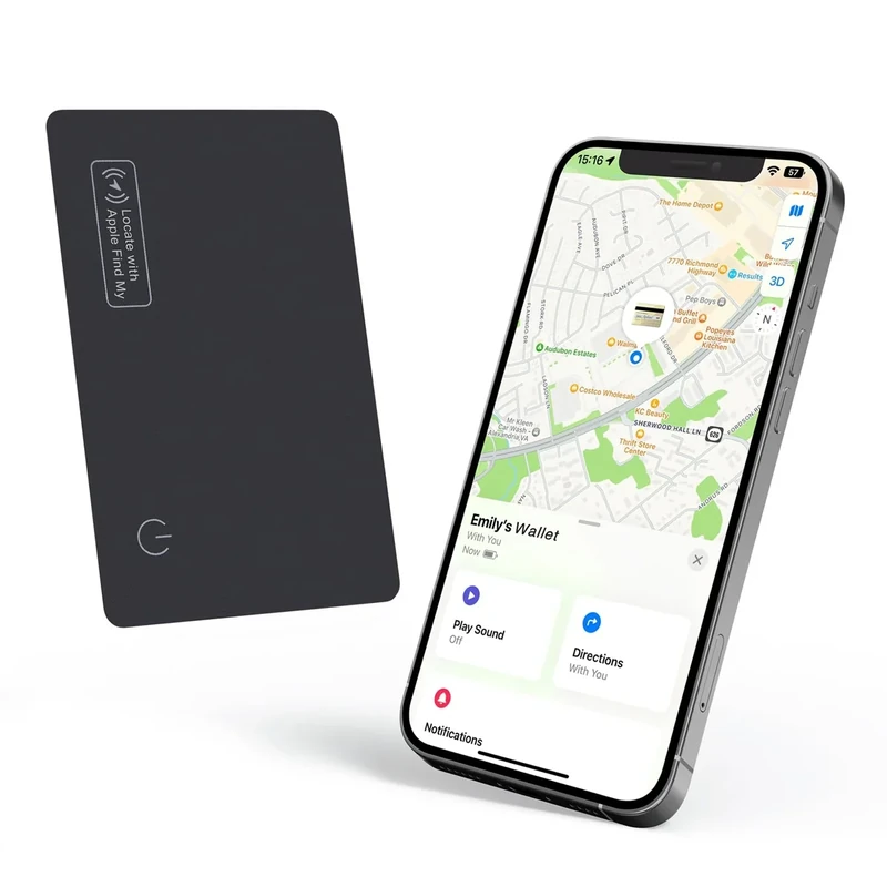 Eelexa Wallet Tracker Card - Thin Finder, Apple Find My, Wireless