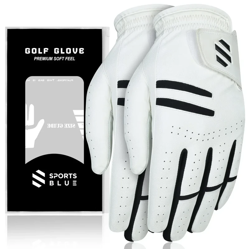 Thunder Paddle Sports Blue Golf Gloves -Premium Quality Gloves | 2-Pack (2-Pack, X-Large, Left)