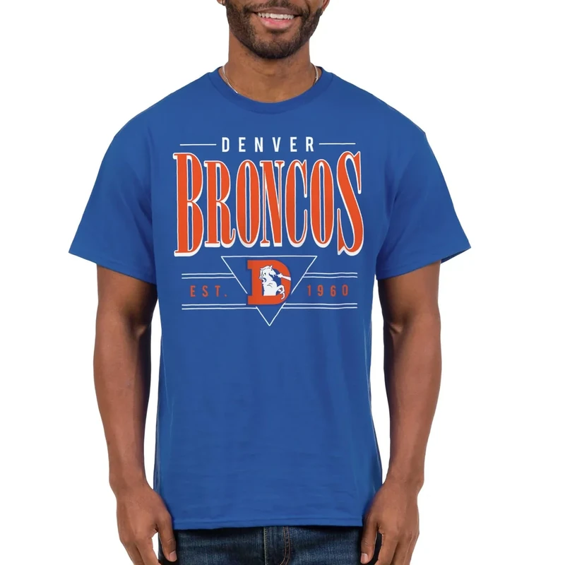 Denver Broncos NFL Established Retro - Adult Short Sleeve Fan T-Shirt for Men & Women
