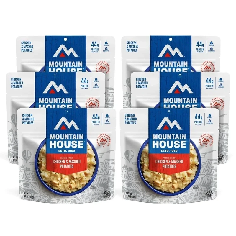 Mountain House Gluten-Free Chicken & Mashed Potatoes Freeze-Dried Food for Camping, 12 Servings, 30-Year Shelf-Life - Image 1
