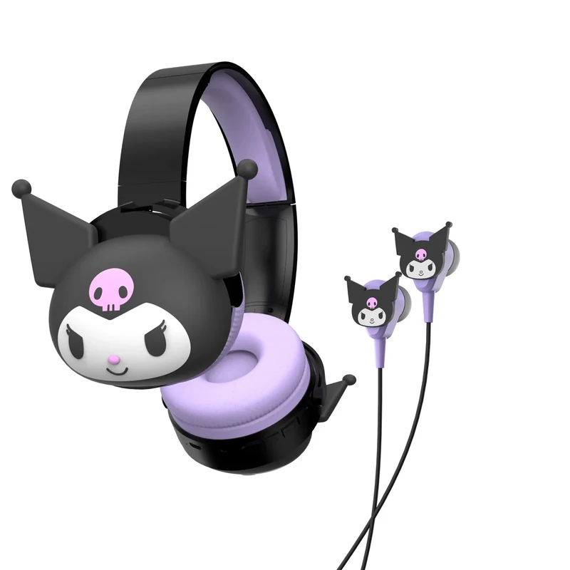 Hello Kitty Kuromi 2-in-1 Bluetooth Headphones with Wired Earbuds