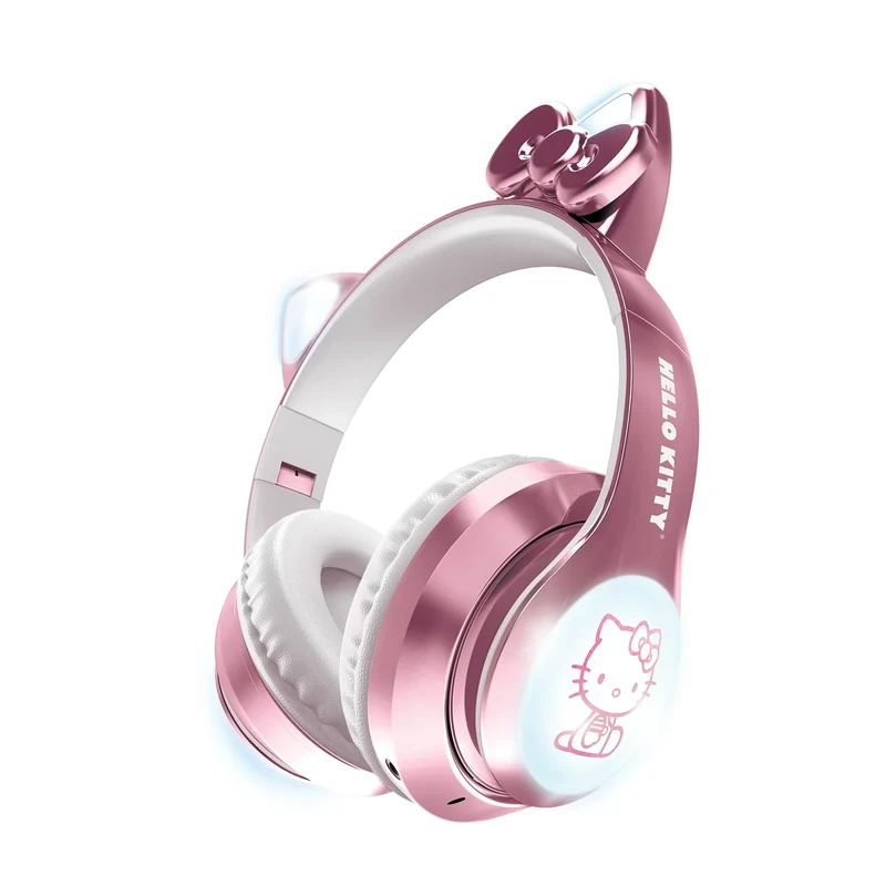 Hello Kitty Wireless Light Up Headphones - Foldable Bluetooth 5.3, Mic