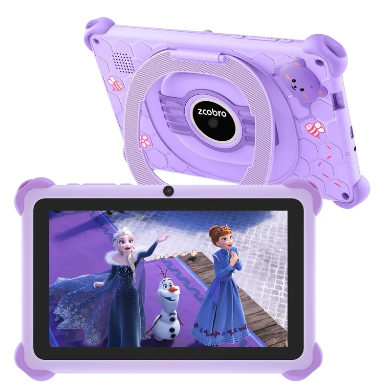 Kids Tablet 7 inch Tablet for Kids 32GB Toddler Tablets with Case Android Kids Learning Tablets with WiFi Youtube Parental Control, Bluetooth, Preinstalled Educational Contents for Girls Boys, Purple