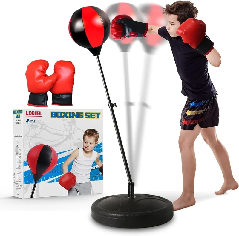 Punching Bag for Kids 3-8 Years Old, Kids Boxing Bag with Gloves & Adjustable Stand, Sports Toy for Boys