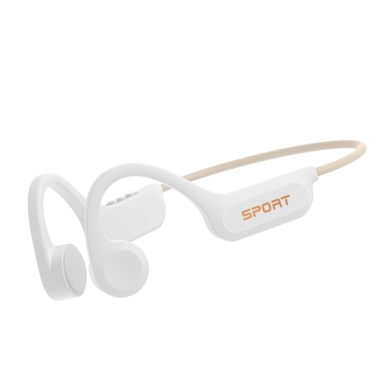 Yorlu Bone Conduction Headphones, Open Ear Headphones with Mic, Bluetooth 5.3 Earbuds with 8Hr Playtime, IPX6 Waterproof Earphones, Running Headphones for Sports, White