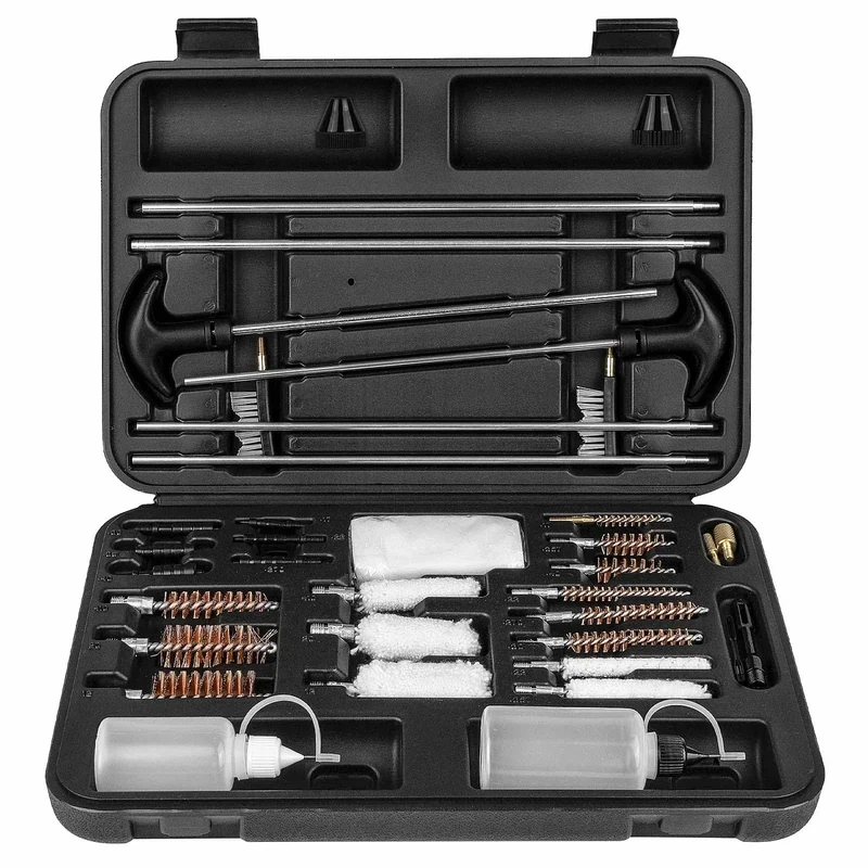 Magsaddle Universal Gun Cleaning Kit for Pistol, Shotgun, Rifle, Handgun, Airgun, Revolver, Cleaning Kit with Brushes, Jags, Slotted Tips, Portable Case