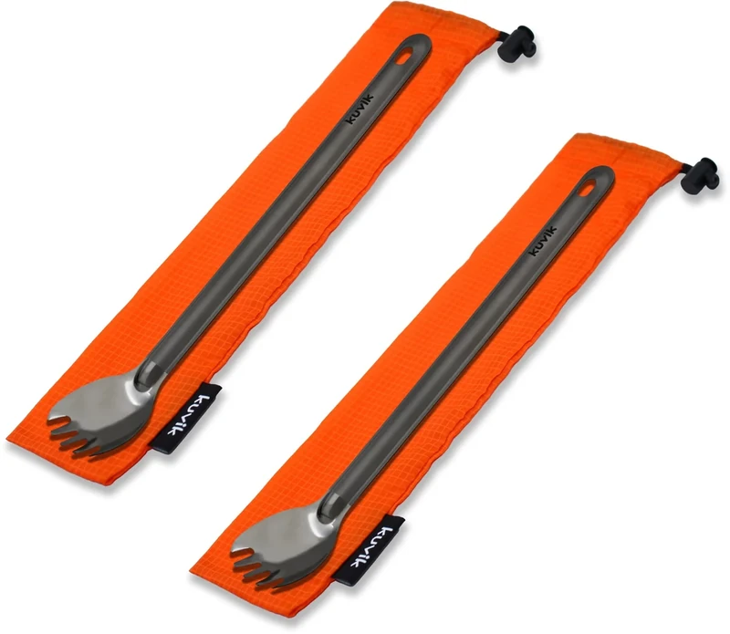 Kuvik Titanium Spork 2-Pack - Ultralight and Compact for Camping and Hiking