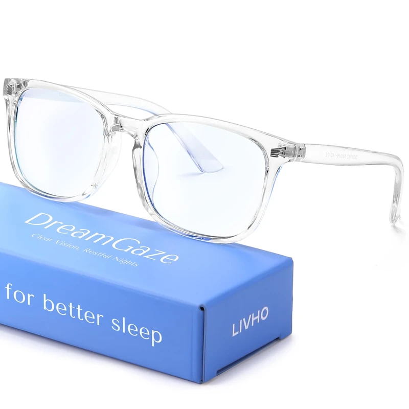 livho Sleep Glasses - Blue Green Light Blocking Gaming, Red Lens