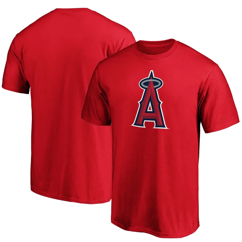 Outerstuff MLB Kids Youth 8-20 Outfield Primary Logo Performance T-Shirt (US, Numeric, 10, 12, Regular, Los Angeles Angels - Red)