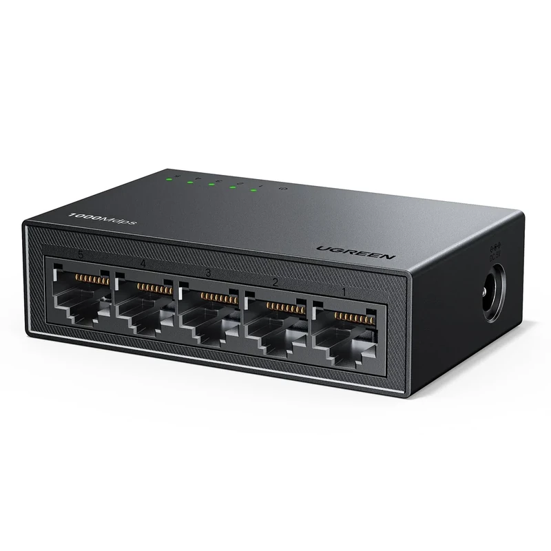 UGREEN 5-Port Gigabit Ethernet Switch - Plug & Play LED Hub