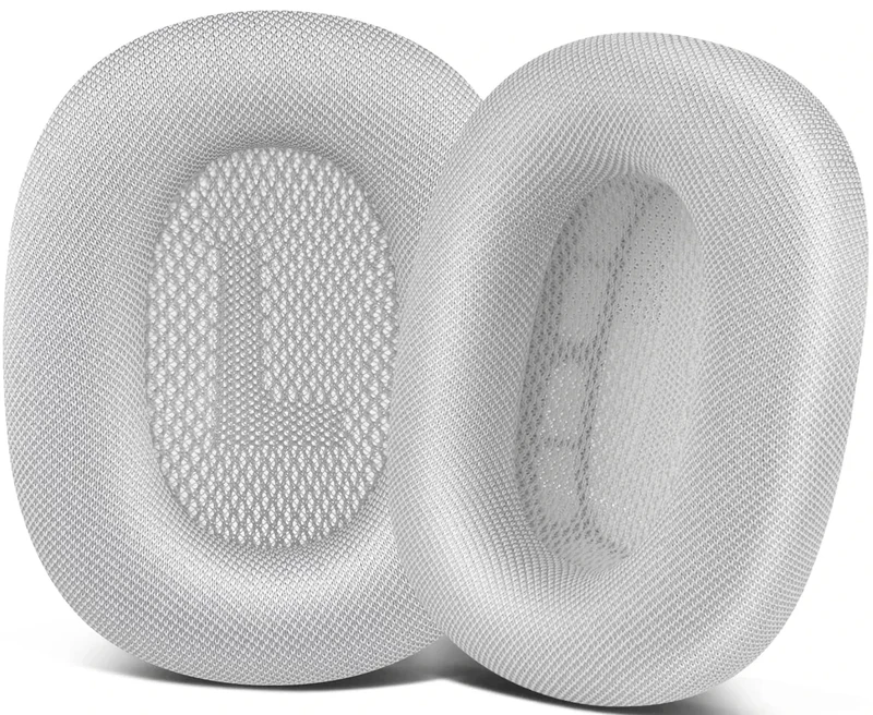 SOPROM Ear Cushions for Airpod Max Over-Ear Headphones Replacement Earpads Covers Cups Pads with Durable Mesh Fabric, Softer Foam and Magnet-Silver