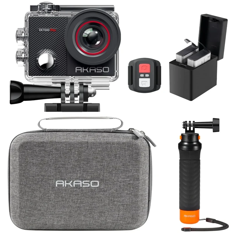 AKASO EK7000 Pro 4K30 - 4K/30fps, 5X Zoom, 131ft Waterproof Bundle