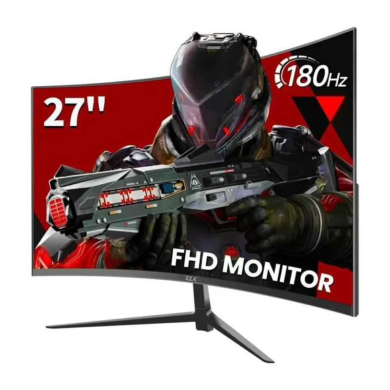ZZA 27-Inch Curved Gaming Monitor - 180Hz, 1ms, FHD, FreeSync HDR