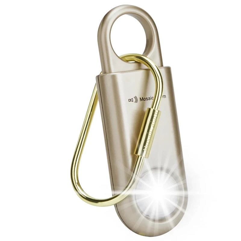 Mosaic Alarm 130dB Safety Keychain with Carabiner - SOS Strobe Siren