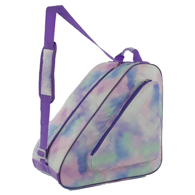 HEXIFUL Skate Bag to Carry Ice Skates, Inline Skates, Roller Skates and Quad Skates for Both Kids and Adults (Watercolor/Purple 010), HXFSKB000