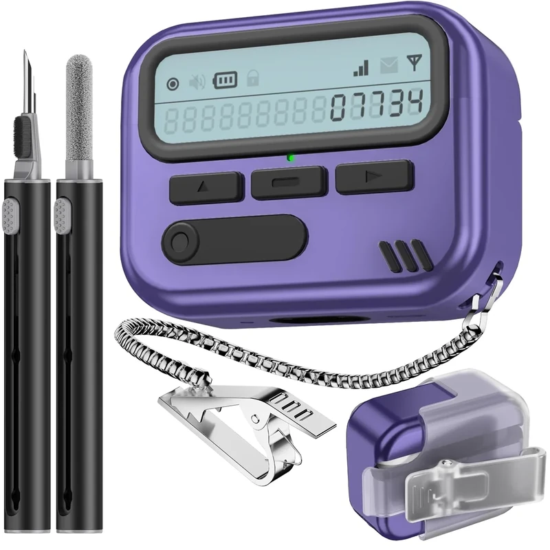 (with Safety Lock Pager Cases Compatible with AirPods Pro 2nd Generation Case Cover with Cleaner Kit,Hard TPU Full Protection for AirPods Pro 2 Charging Case(USB-C)(2023/2022/2019) for Men-Puple