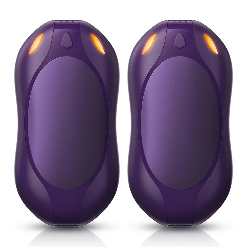 WHATOOK Hand Warmers Rechargeable 2 Pack: Portable Electric Hand Warmer 2 in 1 Magnetic Reusable Heater Pocket Gifts for Men Women Outdoor Camping Golf Hunting Gift (Purple)