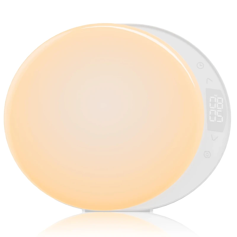 ANTDALIS Sunrise Alarm Clock for Heavy Sleepers Adults, Wake Up Light Dimmable Night Light for Kids Teens Bedroom Home Decor Girls Boys Women Gifts, 20 Color and Touch Control, Snooze, White