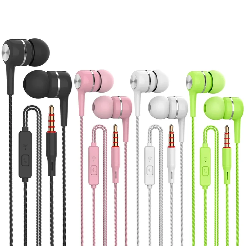 4 Packs Wired Earbuds with Microphone,Earbuds Headphones Tangle Free,in Ear Earbud Deep Bass Clear Sound,Noise Isolating,Fits Earphones 3.5mm Jack iPhone iPad Samsung Google Devices