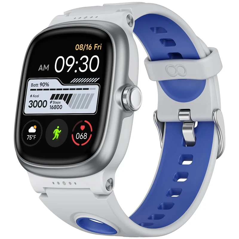 anyloop Smart Watch for Kids, Smart Watch for Boys Girls with Sleep | Health | Activity Tracker, Games, Alarm, IP68 Waterproof Kids Fitness Watch with Step Calorie Pedometer (Gray)