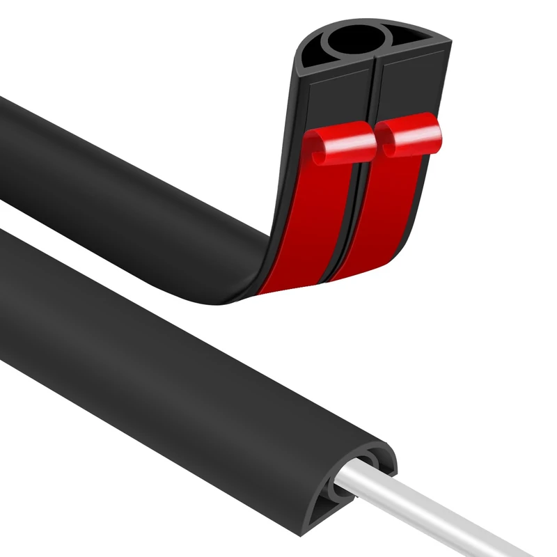 Floor Cord Covers for Wires 3.3FT Cable Hider Wire Coverr Self Adhesive Cord Hider Floor for Offices, Homes, Workshops, Warehouses Cable Cavity 0.3" W x 0.3" H