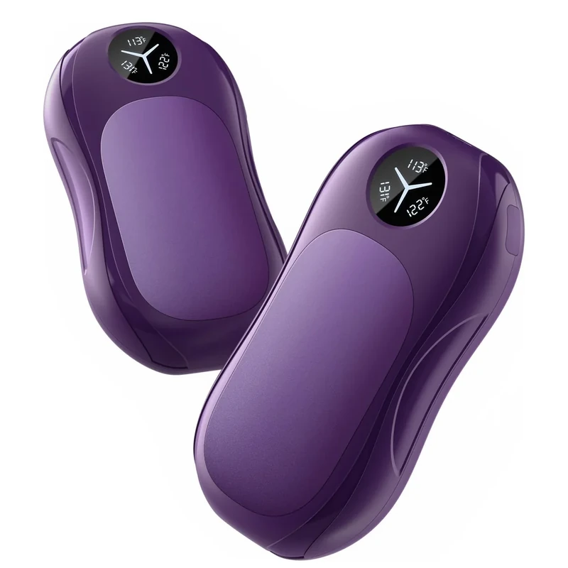 WHATOOK AI Hand Warmers Rechargeable 2 Pack: Electric Magnetic Hand Warmers with Adjustable Temperatures, Pefect Gifts for Family and Christmas, Outdoor, Hunting, Camping, Hiking, Skiing (Purple)