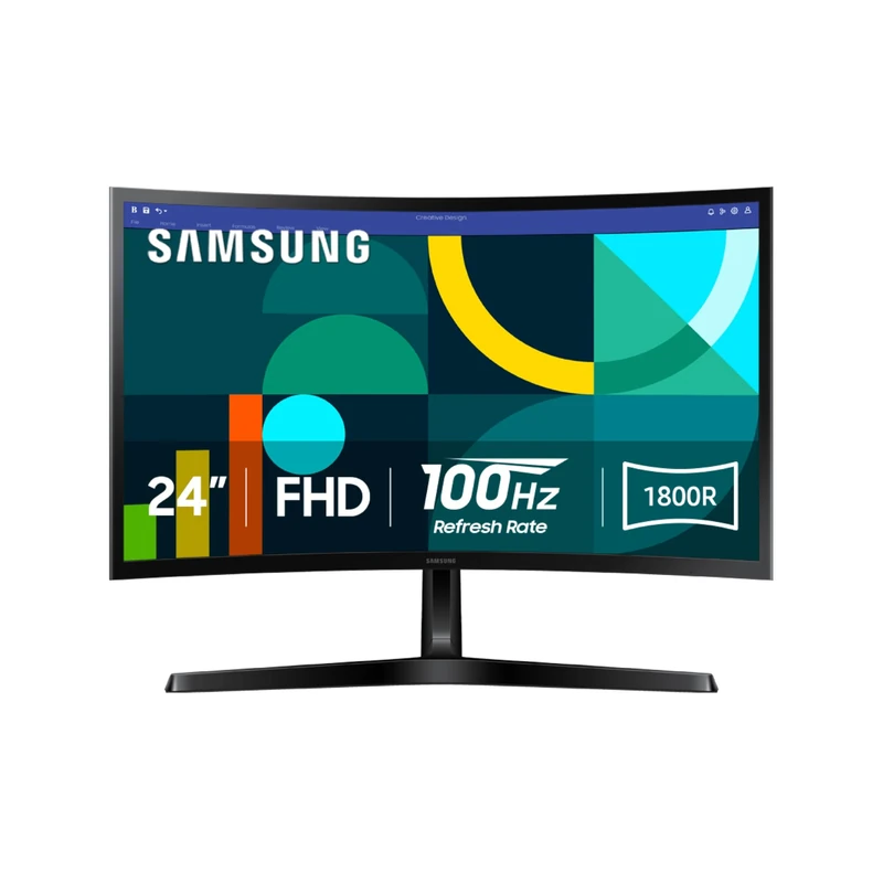 Samsung 24\" Essential S3 Curved Monitor - FHD 1800R, 100Hz, Game Mode