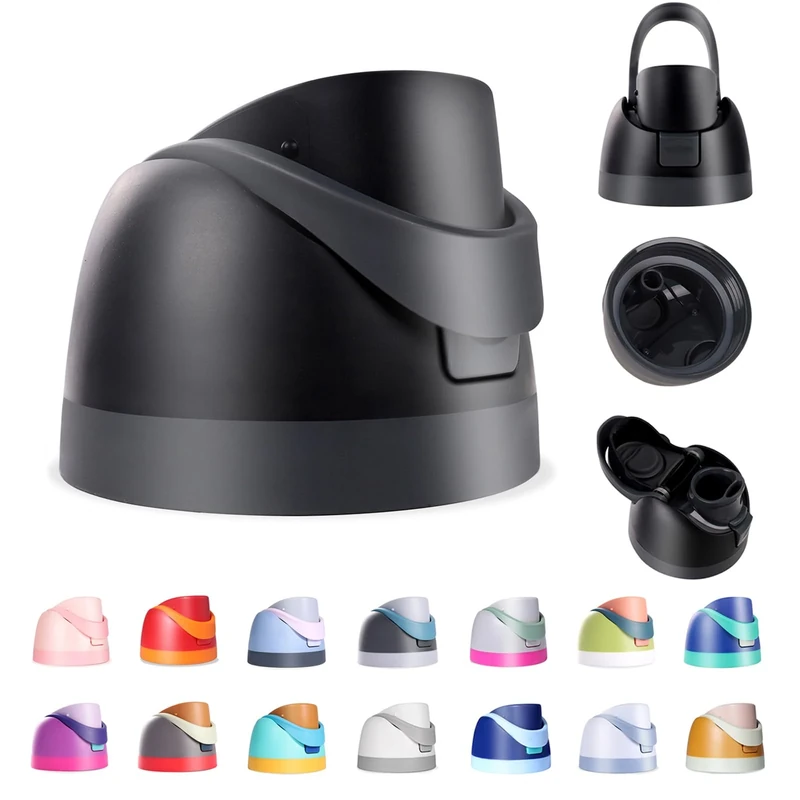 Ruzkq Replacement Lid for Owala Freesip, Compatible with Owala Cup 16oz 24oz 32oz 40oz, One Button Water Bottle Top Lid Replacement Accessory, Leakproof, BPA-Free, Black