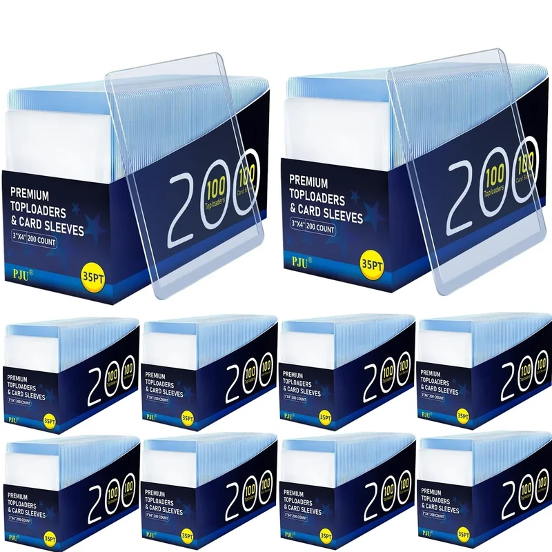 2000 Hard Plastic Card Sleeves, Premium Card Sleeves, 3"x 4" Baseball Cards Protectors Plastic, Sports Trading Baseball Game Holder (1000 Hard Sleeve + 1000 Soft Sleeve)