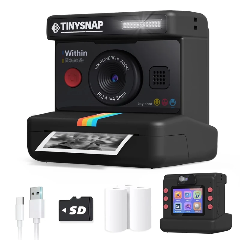 Eveedo Print Camera for Kids - 2.4" Screen, Dual Lens, Photo/Video