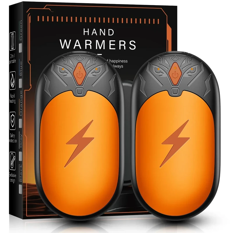 Hand Warmers Rechargeable 2 Pack, Electric Hand Warmer Up to 24Hrs, Wolf-Shape, Portable Reusable HandWarmer, Winter Gifts for Camping, Hunting, Fishing, Christmas