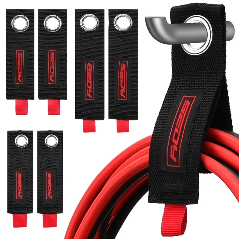 6 Pack Heavy Duty Large Storage Straps, 13", 10", 17" Reusable Cable Ties with Carry Handle, Cord Organizer Loop Hangers for Extension Cords, Hoses, Power Cables, and Ropes