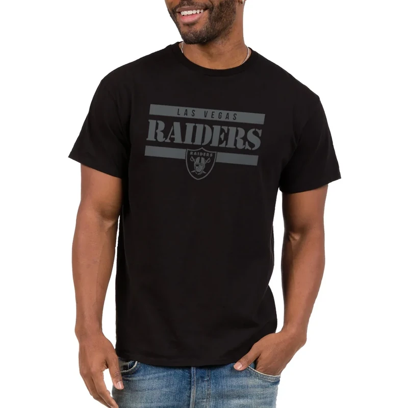 Las Vegas Raiders - NFL Stencil Block - Short Sleeve Fan T-Shirt