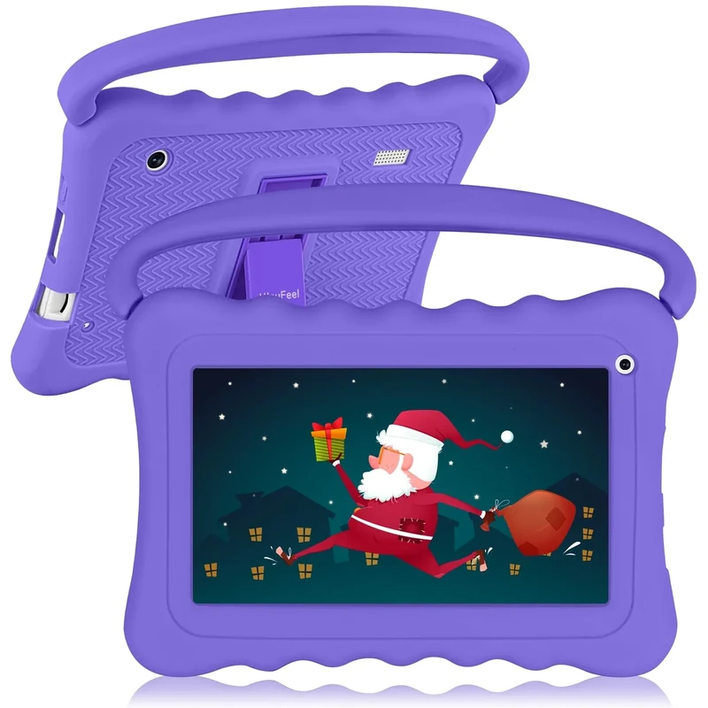 Kids Tablet 7 inch Toddler Tablet for Kids Edition Tablet with WiFi Dual Camera Children’s Tablet for Toddlers 32GB Android with Parental Controls Shockproof Case Tablet for kids ages 3-14(Purple）