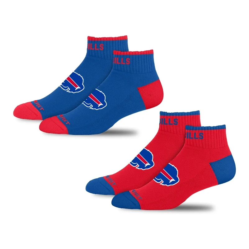 For Bare Feet NFL BUFFALO BILLS Front and Center 2 Pack Team Colors Large