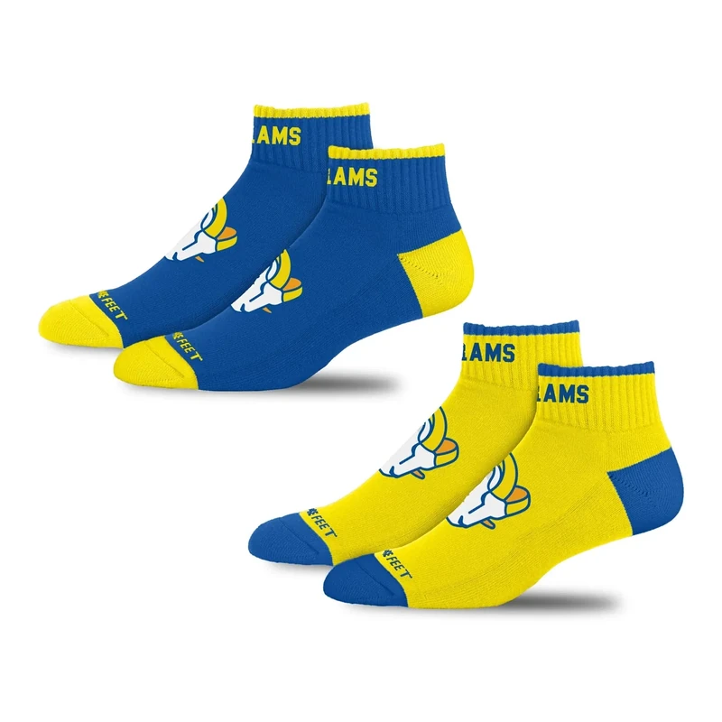 For Bare Feet NFL LOS ANGELES RAMS Front and Center 2 Pack Team Colors YOUTH