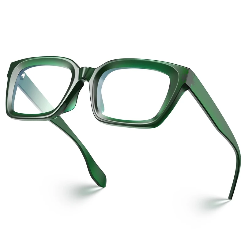VISOONE Chunky Square Blue Light Blocking Glasses with Anti Computer Glare for Working Women Men MONTANA