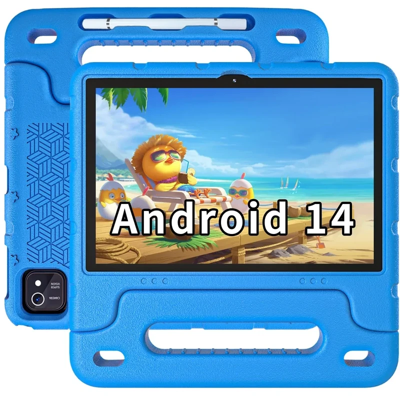 EDDBNi Kids Tablet Android 14 - 10-inch 64GB Quad Core with Case