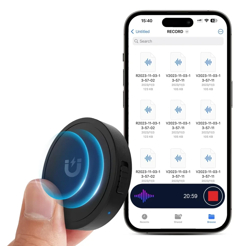 Elasound 132G Voice Recorder - 9800hr Storage, AI Noise Cancel, 100h