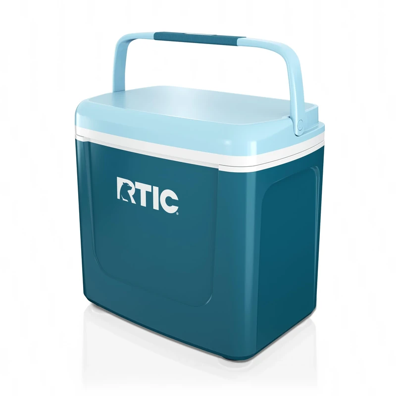 RTIC 8 QT Road Trip Personal Cooler, Small, Compact, Insulated, Portable Ice Chest Box for Food, Drink, Beverage, Beach, Camping, Picnic, Fishing, Boat, 12-Can Capacity, Deep Harbor/RTIC Ice