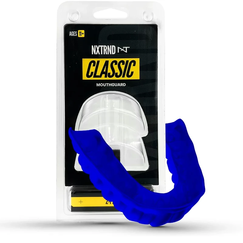 2 Pack Nxtrnd Classic Mouthguard, Custom Fit Sports Mouthpiece for Football, Boxing, MMA, Basketball, Hockey, Lacrosse, Youth & Adult (Blue)