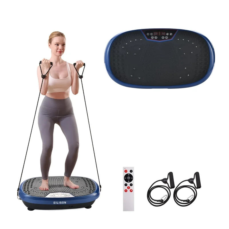 EILISON FitMaxx 3D XL Vibration Plate Exercise Machine - Whole Body Workout Vibration Platform w/Loop Bands - Lymphatic Drainage Machine for Weight Loss, Shaping, Wellness, Recovery
